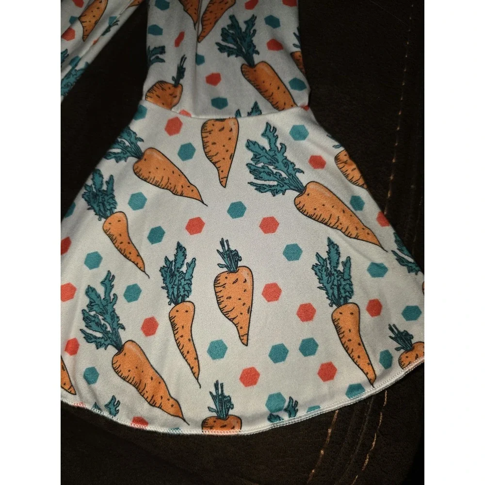 Boutique spring Easter bunny hip hop‎ carrot outfit top leggings 80 12 18 months